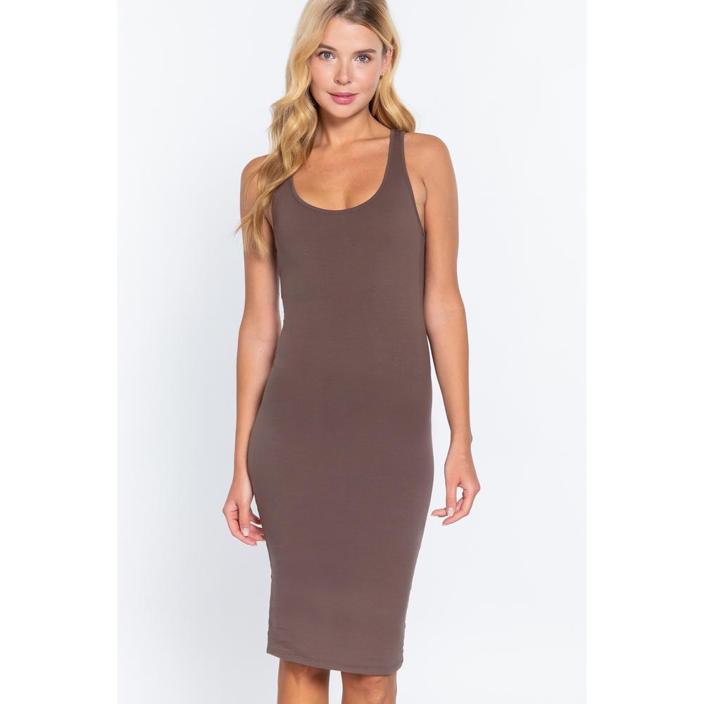 Racerback Sleeveless Midi Dress - Picture 1 of 7